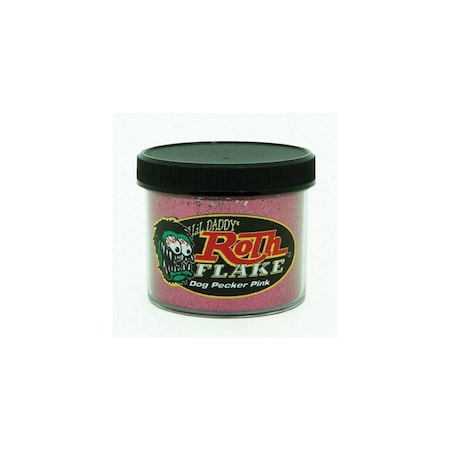 Roth Flake & Pearl Product Dog Pecker Pink Solid Metal Flake, Standard .015 Size, 2oz Jar RF113